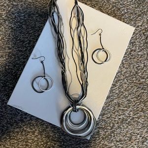 Womens stylish necklace and matching earrings-never worn!